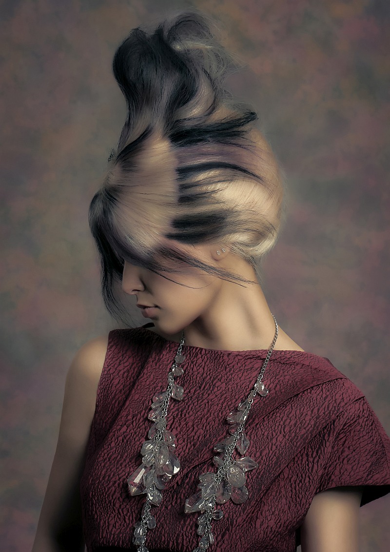 Avant Garde Colour Block Updo - Lisa Robertson - Margery Lorna Collection